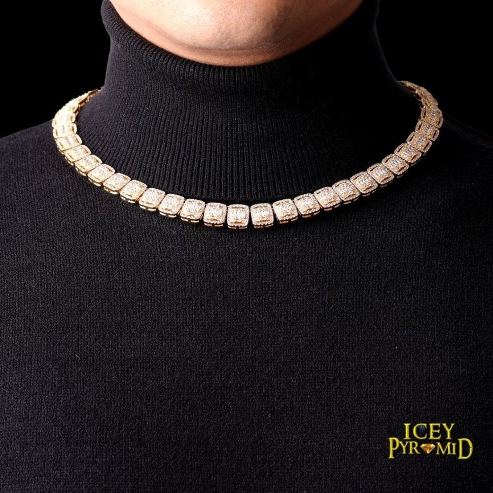 12MM BAGUETTE SQUARE TENNIS CHAIN